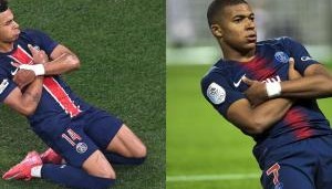 新姆总降临19岁杜埃欧冠决赛2射1传，模仿姆巴佩抱胸滑跪庆祝